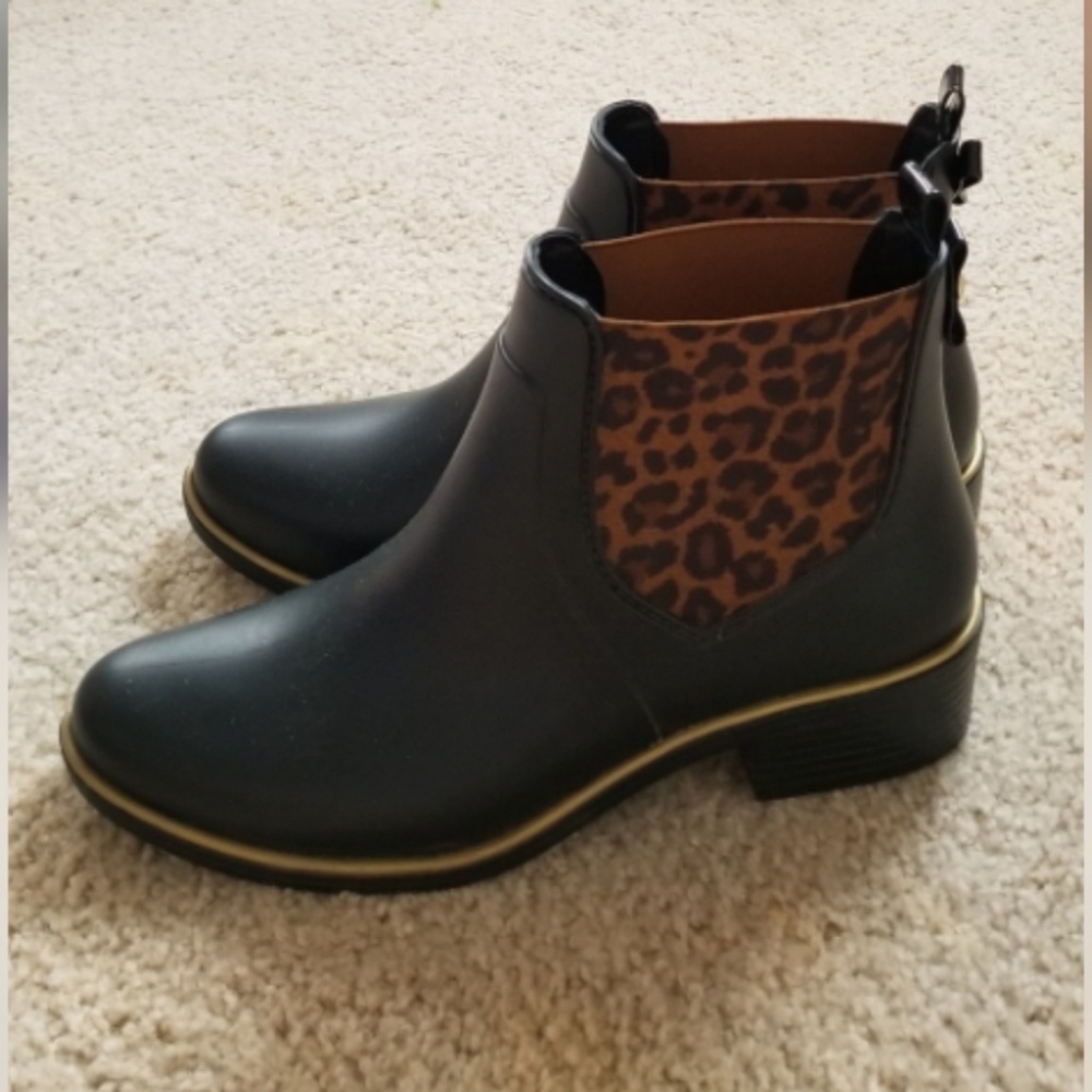 Kate Spade Leopard Chelsea Boot Rain Boot Sz 10
